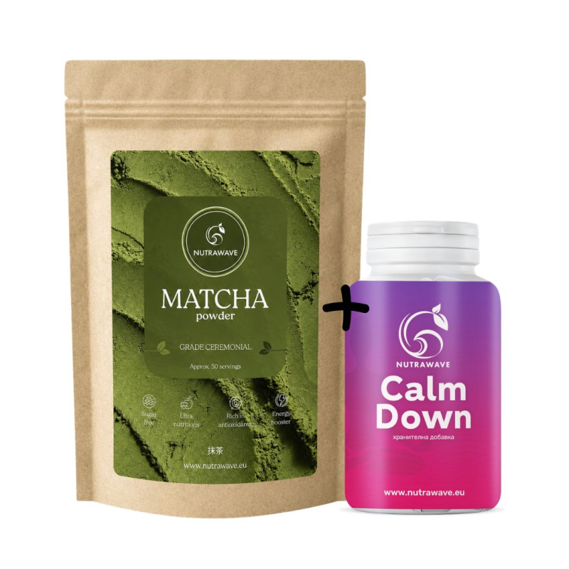 Матча на прах + Calm Down – качествен сън и намаляване на стреса