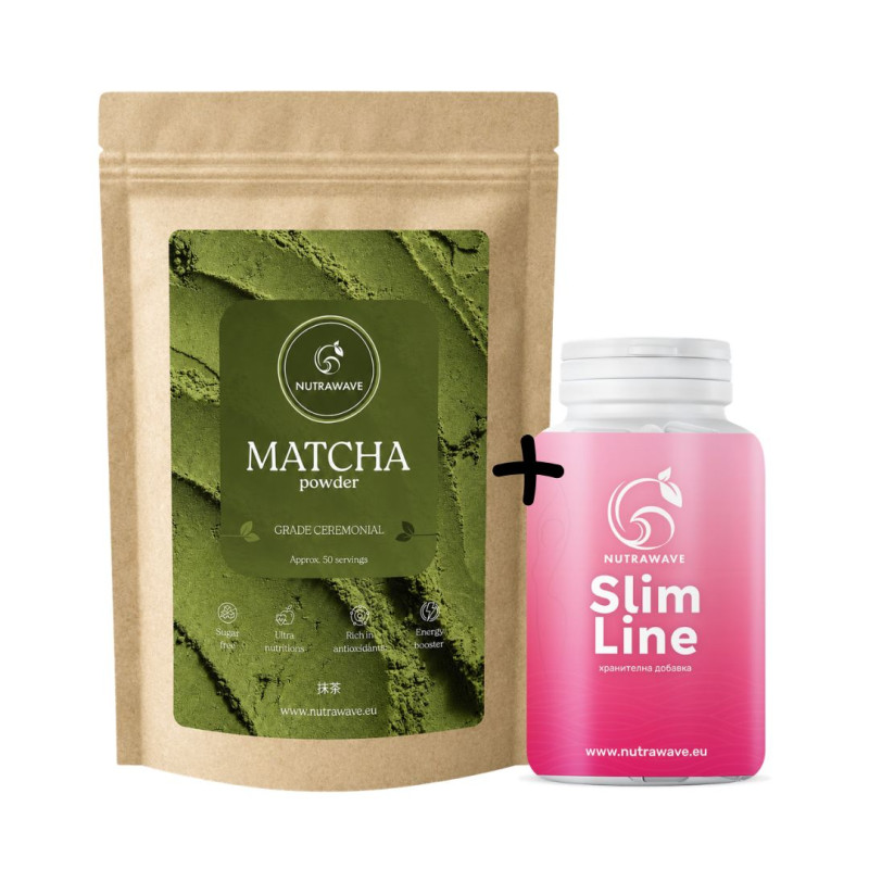 Матча на прах + Slim Line здравословно отслабване и контрол на теглото